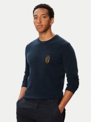 Aeronautica Militare Sweter 262MA1667UL00463 Granatowy Regular Fit. Niebieskie swetry męskie Aeronautica Militare, m, bez wzorów, z bawełny, bez kołnierzyka, bez ramiączek. Za 629.99 zł.