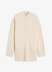 Sweter oversize. Szare swetry nierozpinane damskie bonprix, bez wzorów, bez kołnierzyka, bez ramiączek. Za 112.99 zł.