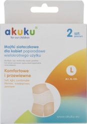 Majtki poporodowe Akuku Akuku Majtki siateczkowe dla kobiet poporodowe L - 2 sztuki. Majtki damskie Akuku. Za 11.99 zł.