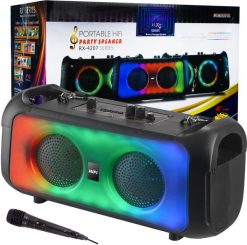 Mocny Głośnik Bluetooth Przenośny Boombox Mikrofon Usb Sd Radio Fm Karaoke. Głośniki przenośne T&G. Za 151.22 zł.