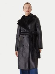 LOLA CASADEMUNT Płaszcz zimowy LF2501015 Czarny Regular Fit. Czarne płaszcze damskie LOLA CASADEMUNT, na zimę, m, bez wzorów, z syntetyku, bez kołnierzyka, bez kaptura. Za 1,059.00 zł.