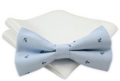 Modna Mucha Męska - Alties - Niebieska w Kotwice. Niebieskie krawaty i muchy Alties, bez wzorów, eleganckie. Za 54.00 zł.