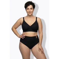 Damskie Bikini bez miękkich miseczek regulowane ramiączka. Czarne stroje kąpielowe damskie Ulla Popken, plus size, bez wzorów, z elastanu. W wyprzedaży za 191.99 zł.