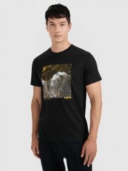 4F T-shirt regular z nadrukiem męski - czarny 3XL. Czarne t-shirty męskie 4F, m, bez wzorów, z bawełny, bez kołnierzyka, bez ramiączek. Za 69.99 zł.