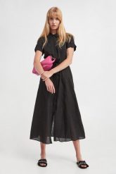 Sukienka lniana Banca MARELLA SPORT. Sukienki damskie Marella Sport, bez wzorów, sportowe, bez kołnierzyka, bez ramiączek, sportowe. W wyprzedaży za 818.35 zł.