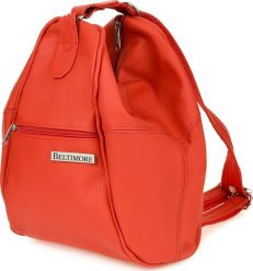 Beltimore Czerwony Plecak damski skórzany torebka 2w1 Beltimore 019. Czerwone plecaki damskie Beltimore, bez wzorów. Za 179.99 zł.