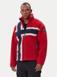 Napapijri Polar NP0A88TC Czerwony Regular Fit. Czerwone bluzy sportowe męskie Napapijri, m, bez wzorów, z polaru, bez kaptura. Za 969.99 zł.
