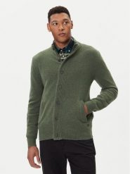 Barbour Kardigan Essential MKN0731OL51 Zielony Regular Fit. Zielone swetry męskie Barbour, m, bez wzorów, z wełny, bez kołnierzyka, bez ramiączek. Za 579.99 zł.