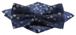 Mucha Męska Alties z Poszetką - Granatowa we Wzór Kwiatowy. Niebieskie krawaty i muchy Alties, bez wzorów, eleganckie. Za 54.00 zł.