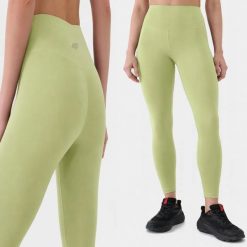 LEGGINSY DAMSKIE 4F TRENINGOWE WYSOKI STAN KOLOR CZARNY. Czarne legginsy damskie 4F, bez wzorów, z materiału. Za 119.99 zł.