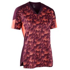 Koszulka do piłki nożnej F900 damska. Brązowe bluzki damskie KIPSTA, l, bez wzorów, z materiału, eleganckie, bez kołnierzyka, bez ramiączek. Za 69.99 zł.