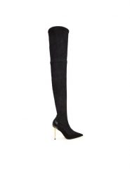 Elisabetta Franchi Kozaki SA-36L-57E2-V1100 Czarny. Czarne kozaki damskie Elisabetta Franchi, bez wzorów, ze skóry, bez obcasa, na szpilce, bez zapięcia. Za 4,769.00 zł.