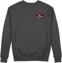 Bluza z naszywką – okrągły dekolt / dla dorosłych (czarna). Czarne bluzy damskie SURF MONKEY, m, z aplikacjami, z bawełny, klasyczne, bez ramiączek, bez kaptura. Za 269.95 zł.