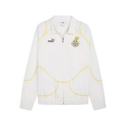 Męska kurtka dresowa Ghana ftblStatement PUMA White Pelé Yellow. Białe kurtki męskie Puma, m, z aplikacjami, z dresówki, sportowe, bez kaptura. Za 459.00 zł.