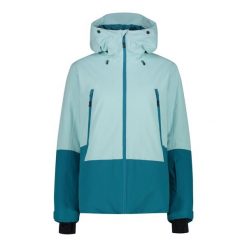 Kurtka damska narciarska CMP 34W2506. Zielone kurtki sportowe damskie CMP, m, bez wzorów, bez ramiączek, bez kaptura, narciarskie. Za 849.99 zł.