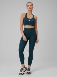 4F Legginsy treningowe szybkoschnące damskie - turkusowe L. Niebieskie legginsy damskie 4F, bez wzorów. Za 119.99 zł.