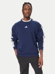 Adidas Bluza Essentials 3-Stripes Fleece KY4163 Niebieski Regular Fit. Niebieskie bluzy męskie Adidas, m, bez wzorów, z bawełny, bez ramiączek, bez kaptura. Za 219.99 zł.