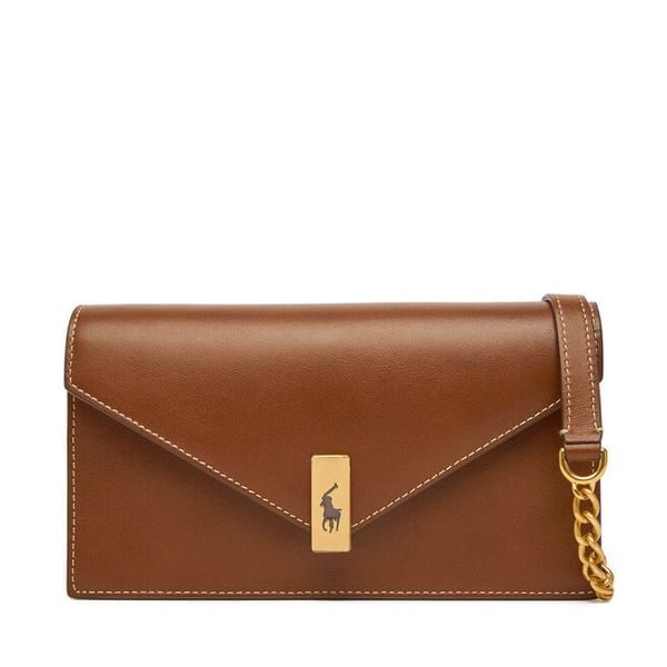 Torebka Polo Ralph Lauren. Brązowe listonoszki damskie Polo Ralph Lauren, bez wzorów, bez dodatków. Za 919.99 zł.