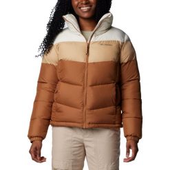Kurtka sportowa damska Puffect II Colorblock Jacket. Brązowe kurtki sportowe damskie Columbia, l, bez wzorów, z poliesteru, bez ramiączek, bez kaptura, trekkingowe. Za 449.99 zł.