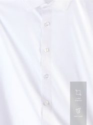 Bawełniana koszula slim fit - biały. Białe koszule męskie Reserved, l, bez wzorów, z bawełny, bez kołnierzyka, bez ramiączek. Za 99.99 zł.