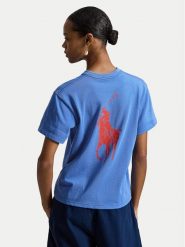 Polo Ralph Lauren T-Shirt 211A96263002 Niebieski Regular Fit. Niebieskie t-shirty damskie Polo Ralph Lauren, l, bez wzorów, z bawełny, bez kołnierzyka, bez ramiączek. Za 483.99 zł.