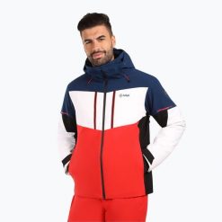 Kurtka narciarska męska Kilpi Tonnsi. Czerwone kurtki sportowe męskie Kilpi, na zimę, l, bez wzorów, z materiału, bez kaptura, narciarskie. Za 669.99 zł.