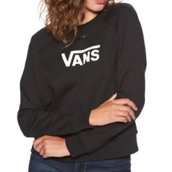 Bluza Vans Flying V Boxy Czarna. Czarne bluzy damskie Vans, bez wzorów, z bawełny, eleganckie, bez ramiączek, bez kaptura. W wyprzedaży za 145.45 zł.