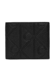 Calvin Klein Portfel Xl Emblem Aop Emboss Ew Billfold LV04D1177G Czarny. Czarne portfele męskie Calvin Klein, bez wzorów, ze skóry. Za 289.99 zł.