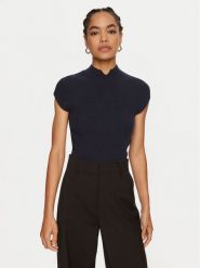 TWINSET Bluzka 242TP3110 Granatowy Slim Fit. Niebieskie bluzki damskie Twinset, l, bez wzorów, z wiskozy, bez kołnierzyka, bez ramiączek. Za 339.99 zł.
