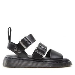 Sandały Dr. Martens. Czarne sandały damskie Dr. Martens, bez wzorów, bez obcasa, na płaskiej podeszwie, bez zapięcia. Za 399.99 zł.
