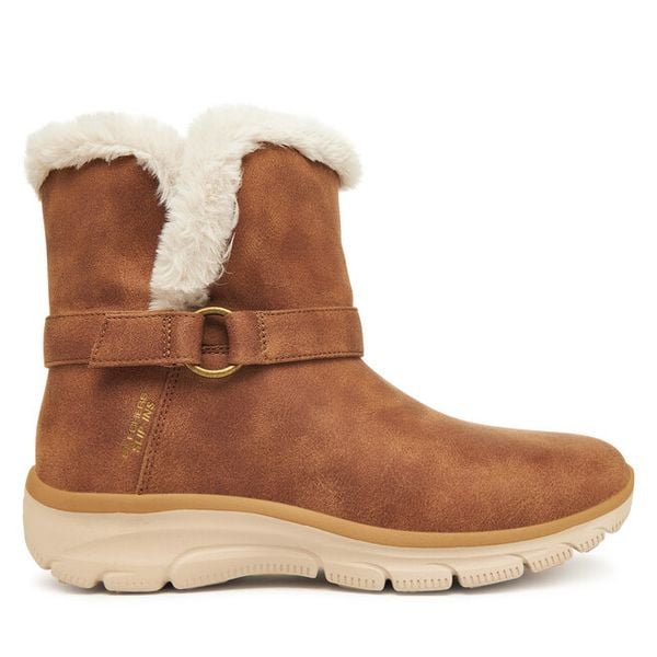 Botki Skechers. Brązowe botki damskie Skechers, bez wzorów, bez obcasa, na płaskiej podeszwie, bez zapięcia. Za 359.99 zł.