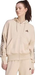 Adidas Bluza damska adidas Seasonal Essentials Animal Print 3-Stripes Full-Zip Hooded beżowa KH1547 M. Brązowe bluzy damskie Adidas, m, bez wzorów, bez ramiączek, bez kaptura. Za 301.31 zł.