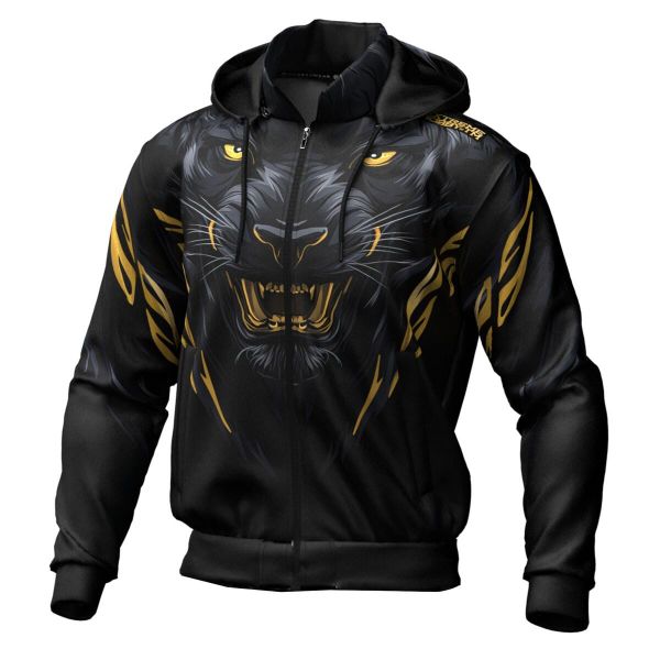 Bluza męska sportowa rozpinana z kapturem EXTREME HOBBY BLACK PANTHER. Czarne bluzy sportowe męskie EXTREME HOBBY, m, bez wzorów, z poliesteru, z kapturem. Za 259.00 zł.