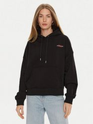 Guess Jeans Bluza W4BQ21 KC811 Czarny Regular Fit. Czarne bluzy damskie Guess Jeans, xl, z aplikacjami, z bawełny, bez ramiączek, bez kaptura. Za 199.99 zł.