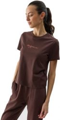 KOSZULKA DAMSKA BAWEŁNIANA 4F F1354 T-SHIRT BRĄZOWY R. L. Brązowe bluzki damskie 4F, l, bez wzorów, z bawełny, bez kołnierzyka, bez ramiączek. Za 37.29 zł.