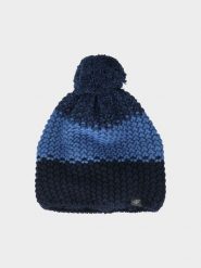 4F Czapka zimowa z pomponem męska - niebieska L. Niebieskie czapki męskie 4F, na zimę, bez wzorów, z materiału. W wyprzedaży za 39.99 zł.