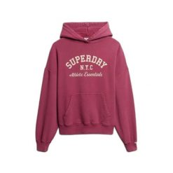 Bluza damska z kapturem Superdry Athletic Essentials Relax. Czerwone bluzy damskie Superdry, m, bez wzorów, z materiału, bez ramiączek, z kapturem. Za 301.95 zł.