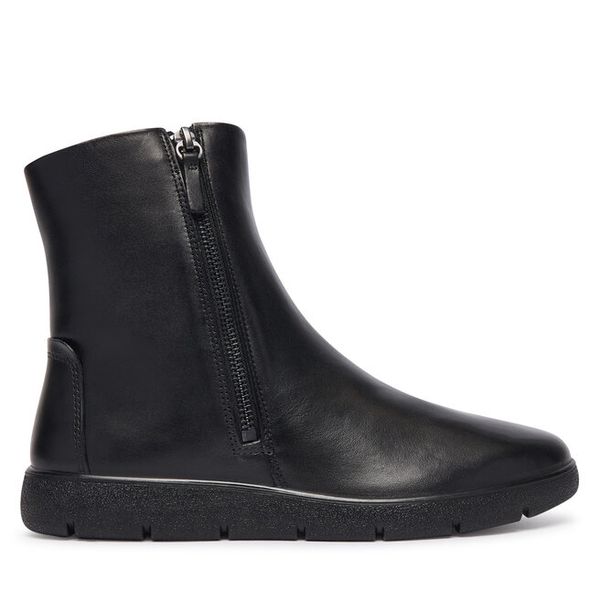 Botki ECCO. Czarne botki damskie ecco, bez wzorów, bez obcasa, na płaskiej podeszwie, bez zapięcia. Za 619.99 zł.