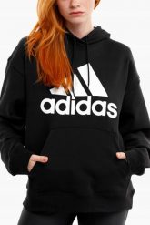 Bluza damska adidas Essentials Big Logo Oversized French Terry Hoodie. Czarne bluzy damskie Adidas, l, bez wzorów, z bawełny, sportowe, bez ramiączek, z kapturem. Za 215.99 zł.