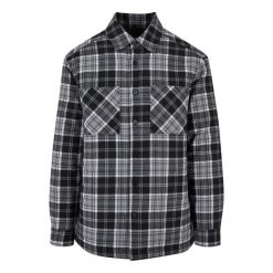 Męska Wyściełana Kurtka Koszulowa W Kratę. Białe kurtki męskie Urban Classics, m, bez wzorów, sportowe, bez kaptura. Za 221.99 zł.