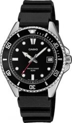Zegarek Casio Zegarek męski Casio MDV-10-1A1VEF czarny. Czarne zegarki męskie Casio, bez wzorów. Za 250.21 zł.