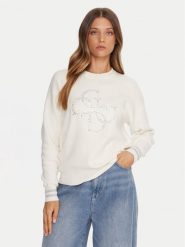 Guess Sweter W5BR42 Z26I2 Écru Relaxed Fit. Swetry nierozpinane damskie Guess, xl, z aplikacjami, z wiskozy, bez kołnierzyka, bez ramiączek. Za 359.99 zł.