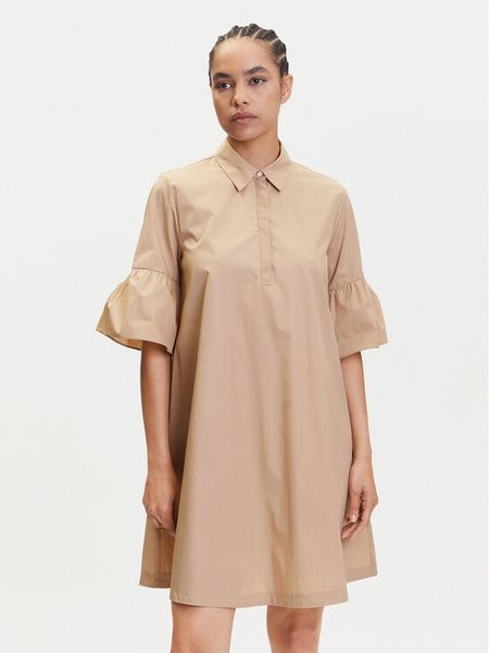 Marella Sukienka koszulowa Medicea 2515221192 Écru Relaxed Fit. Sukienki damskie Marella, bez wzorów, z bawełny, bez kołnierzyka, bez ramiączek, koszulowe. Za 299.99 zł.