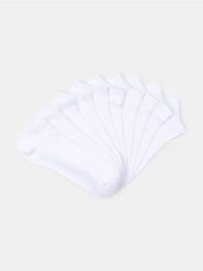 Prążkowane skarpetki 10 pack - biały. Białe skarpety męskie Sinsay, bez wzorów, prążkowane. Za 19.99 zł.