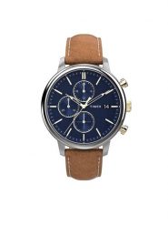 Timex Zegarek Chicago Chronograph 45mm TW2U39000 Brązowy. Brązowe, cyfrowe zegarki męskie Timex, bez wzorów. Za 529.99 zł.