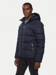 Guess Kurtka puchowa M4BL42 WG9L2 Granatowy Regular Fit. Niebieskie kurtki męskie Guess, l, z aplikacjami, z puchu, bez kaptura. Za 699.99 zł.