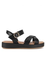 Lasocki Sandały ARC-3032-22 Czarny. Czarne sandały damskie Lasocki, bez wzorów, ze skóry, bez obcasa, na płaskiej podeszwie, bez zapięcia. Za 169.99 zł.