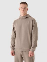 4F Bluza dresowa nierozpinana z kapturem męska - brązowa L. Brązowe bluzy sportowe męskie 4F, l, bez wzorów, z bawełny, z kapturem. W wyprzedaży za 99.99 zł.
