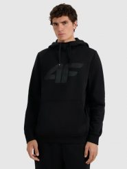 4F Bluza dresowa nierozpinana z kapturem męska - czarna 3XL. Czarne bluzy sportowe męskie 4F, m, bez wzorów, z bawełny, z kapturem. Za 159.99 zł.