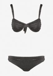 Czarne Dwuczęściowe Bikini Biustonosz Wiązany na Plecach Majtki Typu Figi Tiamanis. Czarne bikini Born2be, bez wzorów. Za 59.99 zł.